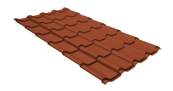 Металлочерепица камея GL 0,5 GreenCoat Pural RR 750 кирпично-красный (RAL 8004 терракота) купить в Вышнем Волочке