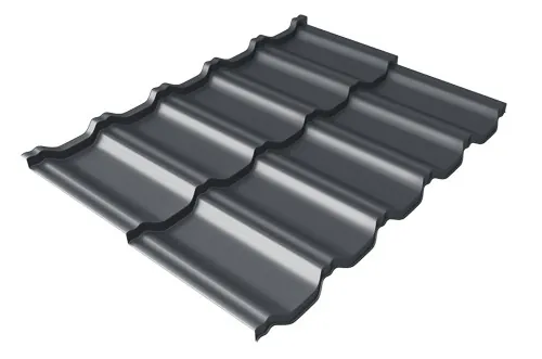Металлочерепица модульная Квинта Uno Grand Line c 3D резом 0,45 PE RAL 7024 мокрый асфальт купить в Вышнем Волочке