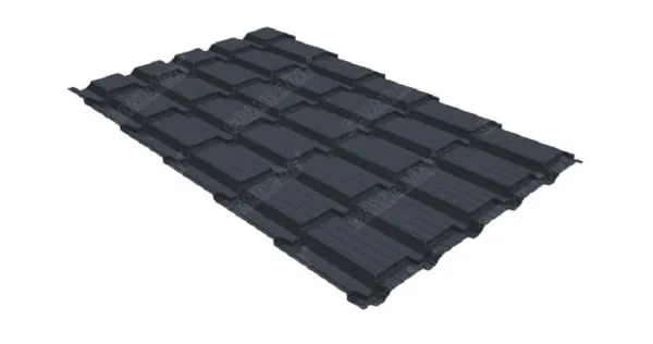 Металлочерепица GL квадро профи 0,5 Satin RAL 7024 мокрый асфальт купить в Вышнем Волочке