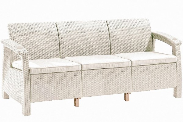 Трёхместный диван  Yalta Sofa 3 Seat белый купить в Вышнем Волочке