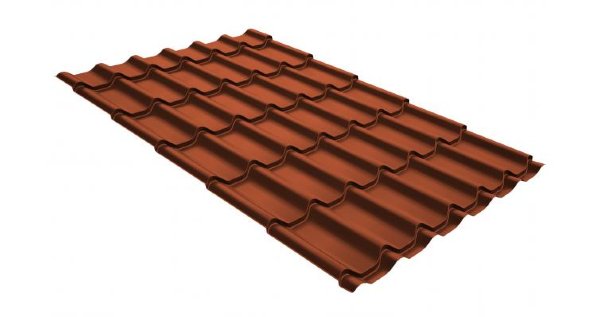 Металлочерепица классик GL 0,5 GreenCoat Pural RR 750 кирпично-красный (RAL 8004 терракота) купить в Вышнем Волочке
