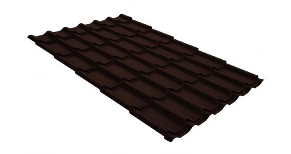 Металлочерепица классик GL 0,5 GreenCoat Pural RR 887 шоколадно-коричневый (RAL 8017 шоколад) купить в Вышнем Волочке