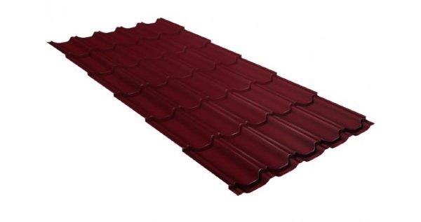 Металлочерепица квинта плюс GL 0,5 Satin RAL 3005 красное вино купить в Вышнем Волочке