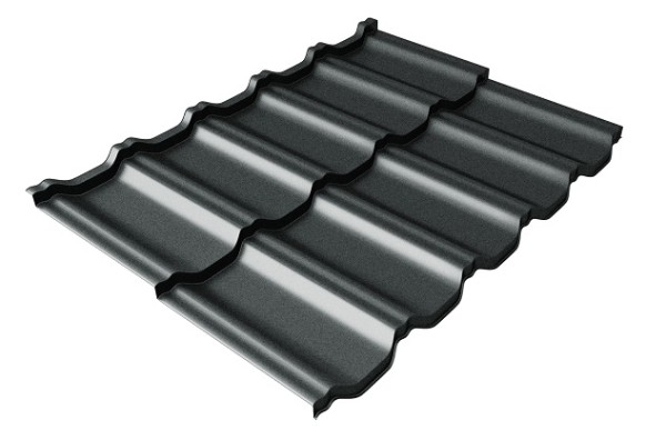 Металлочерепица модульная Квинта Uno Grand Line c 3D резом 0,5 Satin RAL 7016 антрацитово-серый купить в Вышнем Волочке
