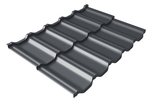 Металлочерепица модульная Квинта Uno Grand Line c 3D резом 0,5 Rooftop Matte RAL 7024 мокрый асфальт купить в Вышнем Волочке