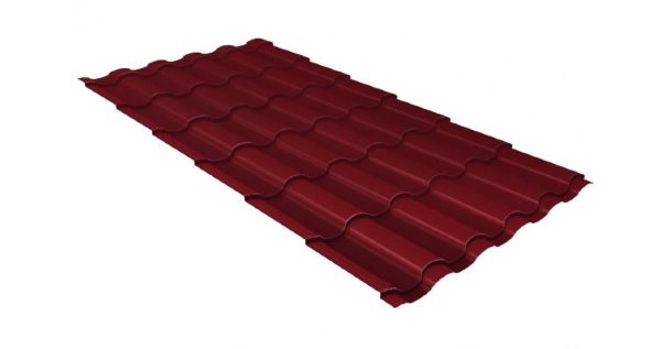 Металлочерепица кредо 0,5 Satin RAL 3005 красное вино купить в Вышнем Волочке
