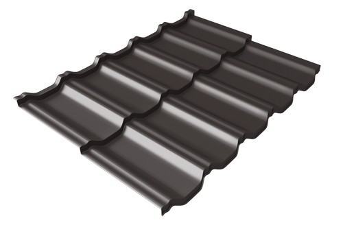 Металлочерепица модульная Квинта Uno Grand Line c 3D резом 0,5 Rooftop Matte RR 32 темно-коричневый купить в Вышнем Волочке