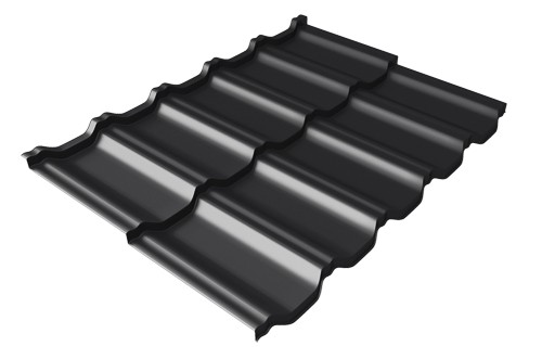 Металлочерепица модульная Квинта Uno Grand Line c 3D резом 0,5 GreenСoat Pural Matt RR 33 черный (RAL 9005 черный) купить в Вышнем Волочке