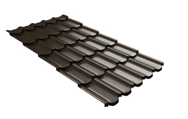 Металлочерепица квинта плюс с 3D резом 0,5 GreenСoat Pural RR 32 темно-коричневый (RAL 8019 серо-коричневый) купить в Вышнем Волочке