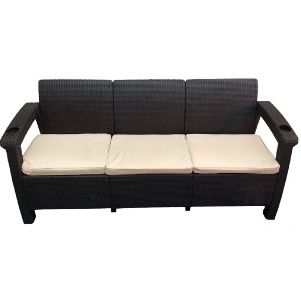 Трёхместный диван  Yalta Sofa 3 Seat венге купить в Вышнем Волочке