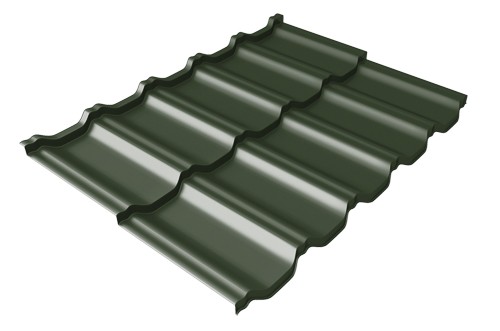 Металлочерепица модульная Квинта Uno Grand Line c 3D резом 0,5 Velur RAL 6020 хромовая зелень купить в Вышнем Волочке