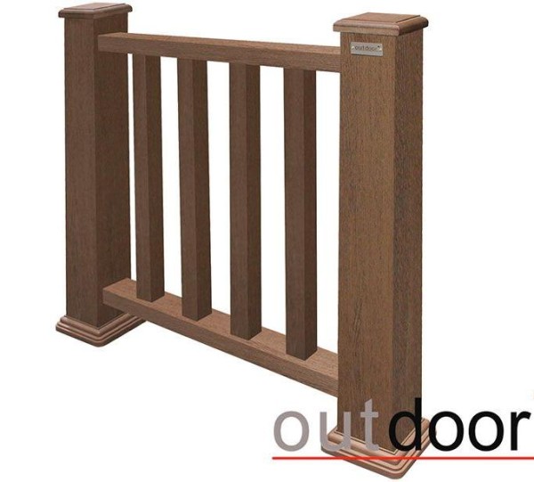 Ограждение из ДПК Outdoor Классик 3D STORM коричневый микс купить в Вышнем Волочке