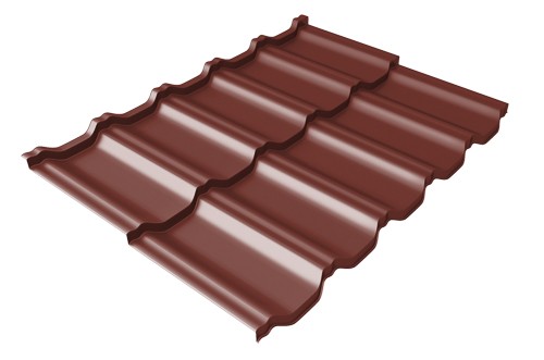 Металлочерепица модульная Квинта Uno Grand Line c 3D резом 0,5 Satin RAL 3009 оксидно-красный купить в Вышнем Волочке