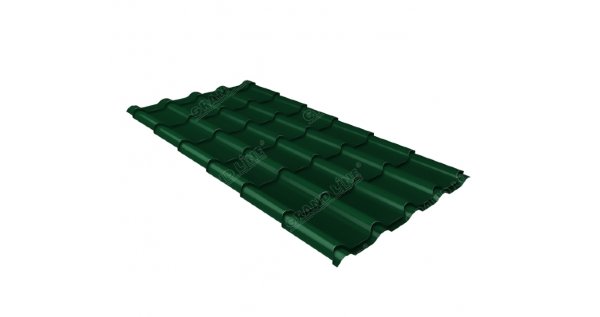 Металлочерепица камея 0,5 Satin RAL 6005 зеленый мох купить в Вышнем Волочке
