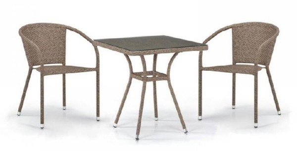 Комплект плетеной мебели AFINA из иск. ротанга T282BNT/Y137C-W56 Light Brown 2Pcs купить в Вышнем Волочке