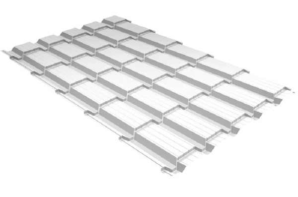 Металлочерепица GL квадро профи 0,5 Satin RAL 9003 сигнальный белый купить в Вышнем Волочке