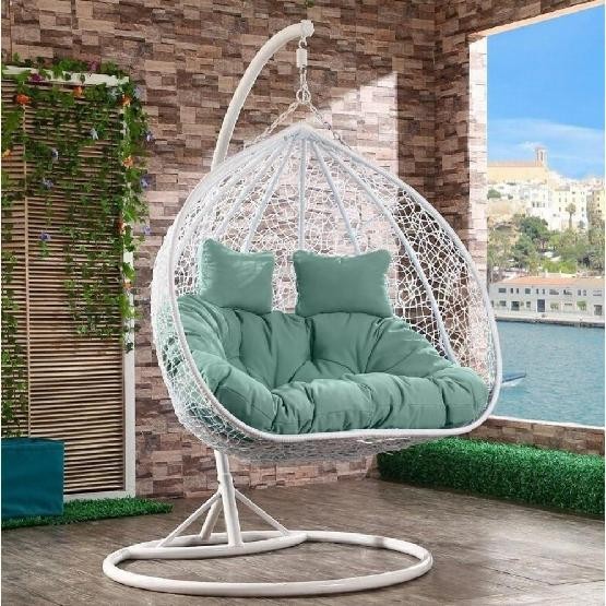 Кресло Подвесное из искусственного ротанга AFM-109A White/Green купить в Вышнем Волочке