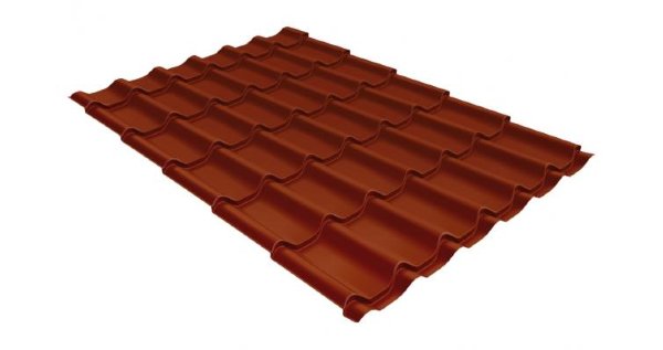Металлочерепица классик GL 0,5 Velur20 RAL 8004 терракота купить в Вышнем Волочке