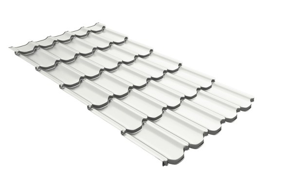Металлочерепица квинта плюс с 3D резом 0,5 Satin RAL 9003 сигнальный белый купить в Вышнем Волочке