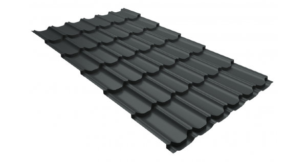 Металлочерепица квинта плюс 0,5 GreenCoat Pural Matt RR 23 темно-серый (RAL 7024 мокрый асфальт) купить в Вышнем Волочке