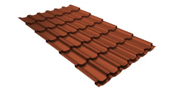 Металлочерепица квинта плюс 0,5 GreenCoat Pural RR 750 кирпично-красный (RAL 8004 терракота) купить в Вышнем Волочке